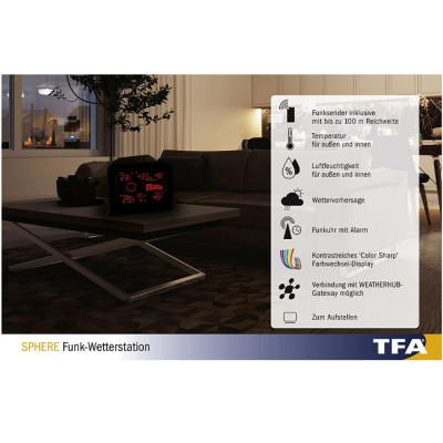 Метеостанція з радіодатчиком TFA Sphere 35114801.IT