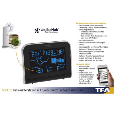 Метеостанція з радіодатчиком TFA Sphere 35114801.IT