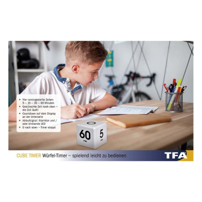 Таймер цифровой TFA "CUBE-TIMER" 5–15–30–60 минут
