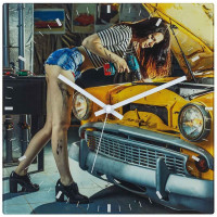 Часы настенные из стекла TFA Rockabilly 60304190