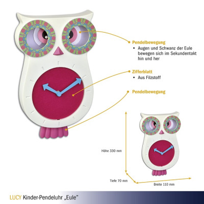 Годинник настінний TFA "Owl" LUCY 60305202