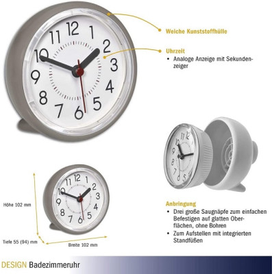 Годинник для ванної кімнати безшумний TFA 60305510